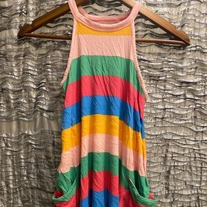 Harper Canyon Pink and Gold Striped Tank style dress girls size  6